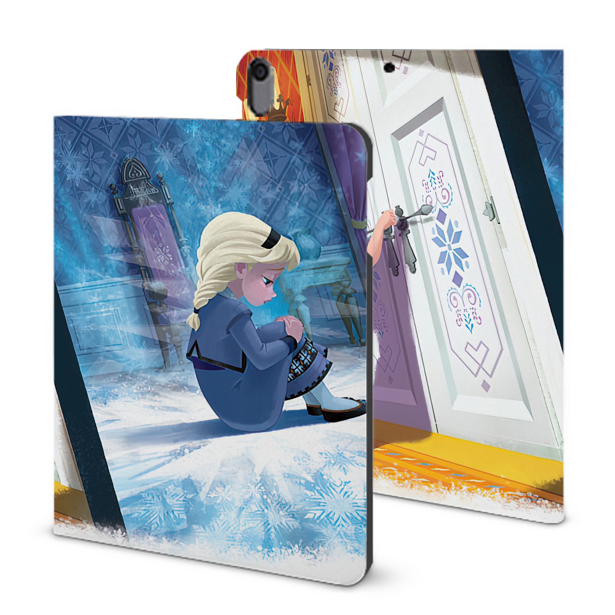（画像用） アナと雪の女王 アンナ エルサ Frozen Anna Elsa IPad ケース ブック型 PUレザー TPU 耐衝撃 軽量 薄型 ペン収納なし 全面保護 IPad 各モデル対応